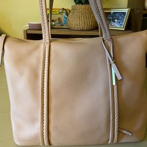 Vera Bradley pink sand leather tote